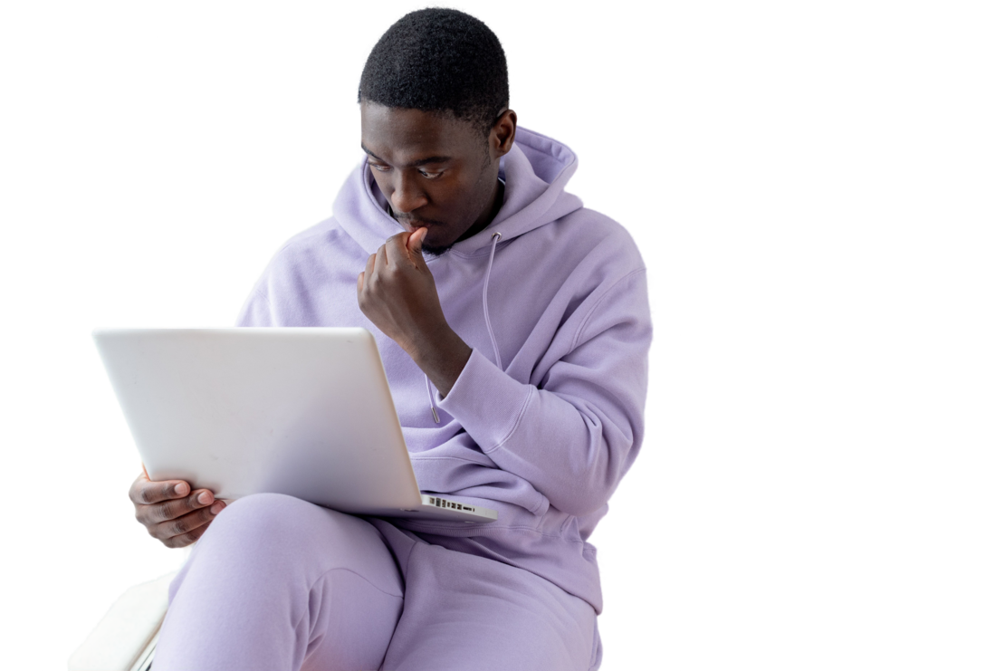 eCommerce newsletter man reading eCommerce newsletter man reading