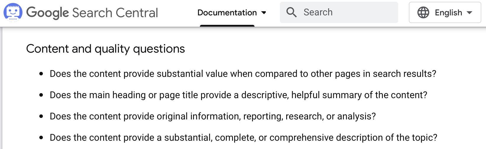 Google Search Engine Guidelines